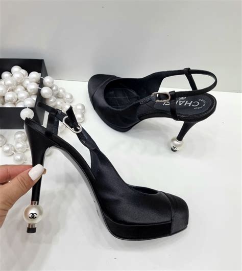 pearl heels chanel|chanel heels price.